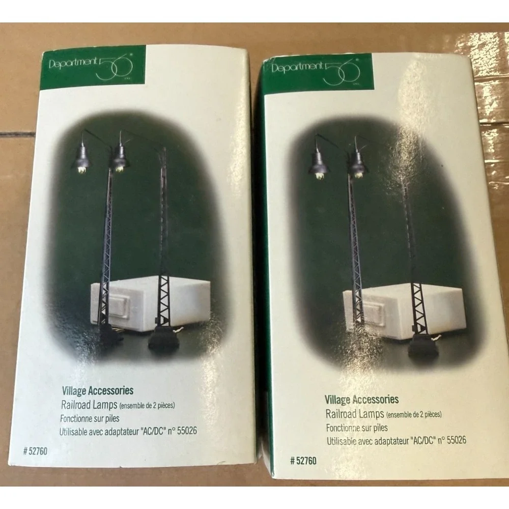 Dept 56 Village Accessories Railroad Lamps Set 4 Tested Working #52760